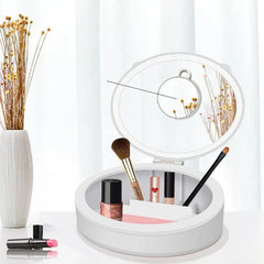 LED Makeup Mirror Desktop Girls Dormitory With Light Storage Box